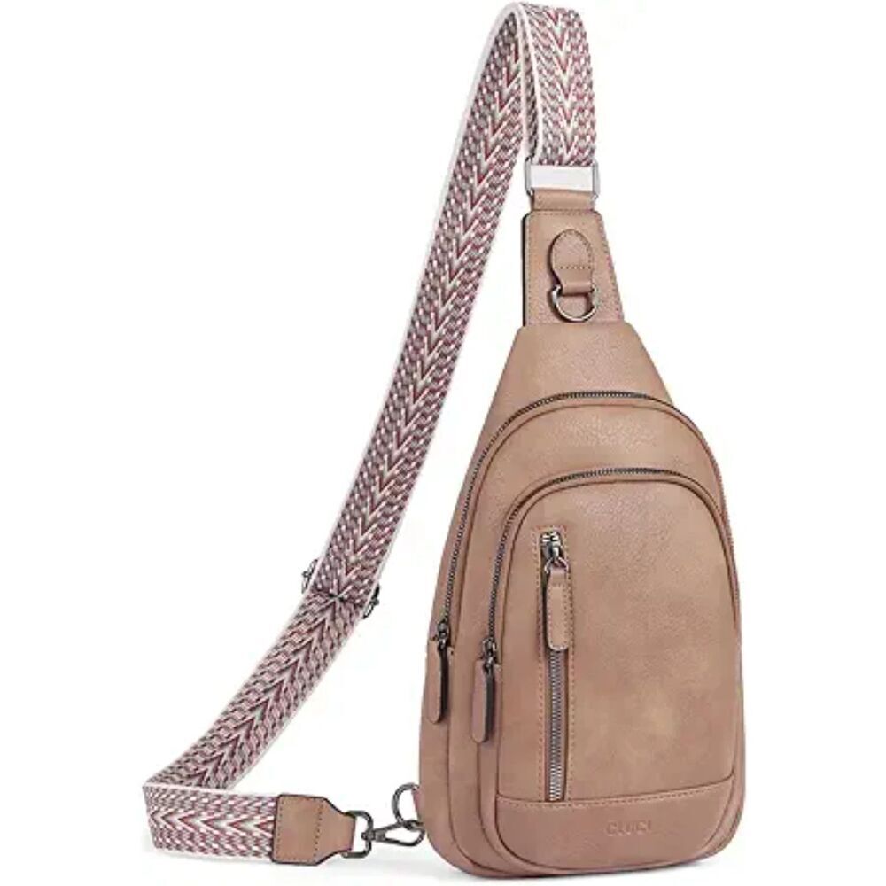 Women Light Brown Imported Faux Leather Unique Sling Cross Body Backpack